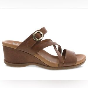 DANSKO Ana Leather Tan/Brown Wedge Sandals European Size 41